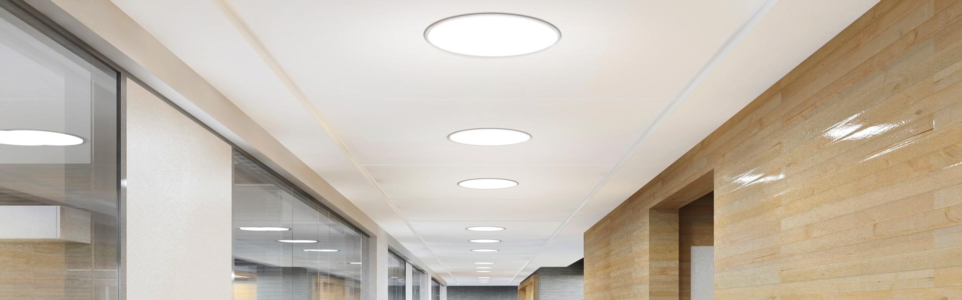 Several Natural Light hard ceiling commercial tubular skylights installed in office